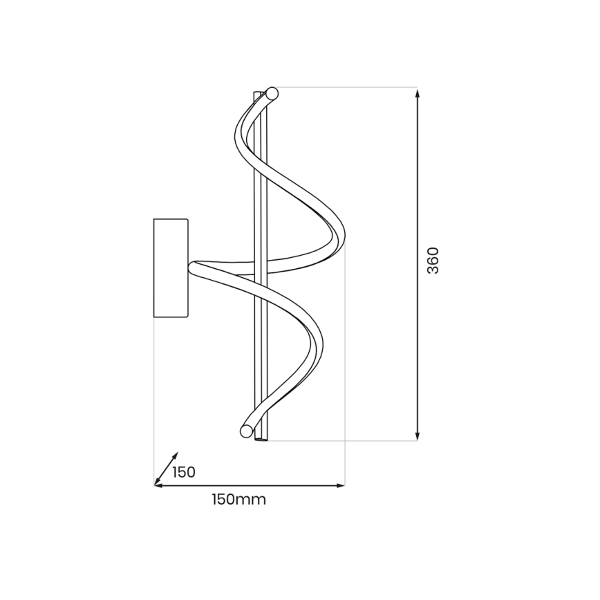 Applique a LED TWIST LED/12W/230V nero