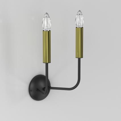 Applique AKASYA 2xE14/15W/230V nero/oro