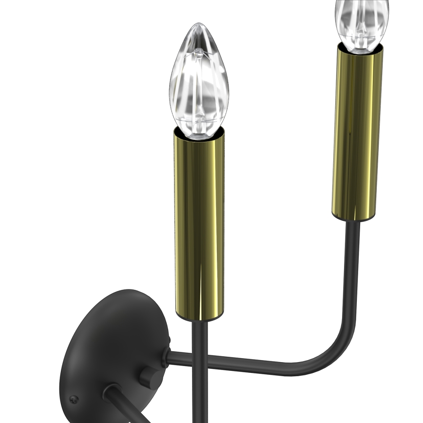 Applique AKASYA 2xE14/15W/230V nero/oro