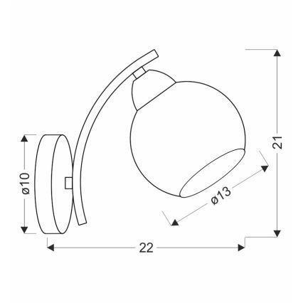 Applique AMOS 1xE27/40W/230V cromo lucido