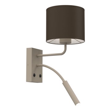 Applique ARDEN da parete 1xE27/15W/230V + 1xG9/8W beige/marrone