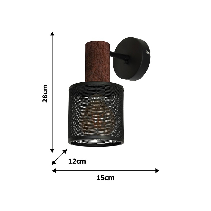 Applique ARES BLACK 1xE27/60W/230V