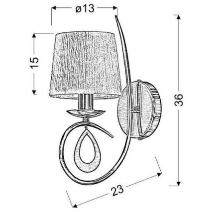 Applique ARNIKA 1xE14/40W/230V cromo lucido/bianco