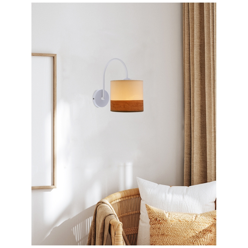 Applique BIANCO 1xE27/40W/230V bianco/marrone