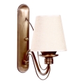 Applique CLASSIC 1xE27/40W/230V bronzo/beige