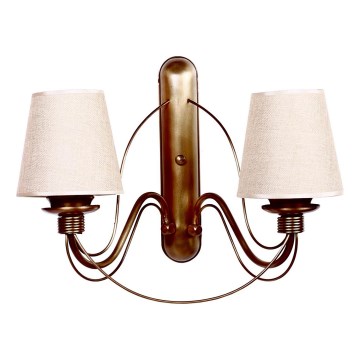 Applique CLASSIC 2xE27/40W/230V bronzo/beige