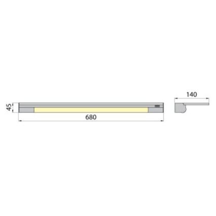 Applique con mensola APERA T5 G5/13W/230V 68 cm