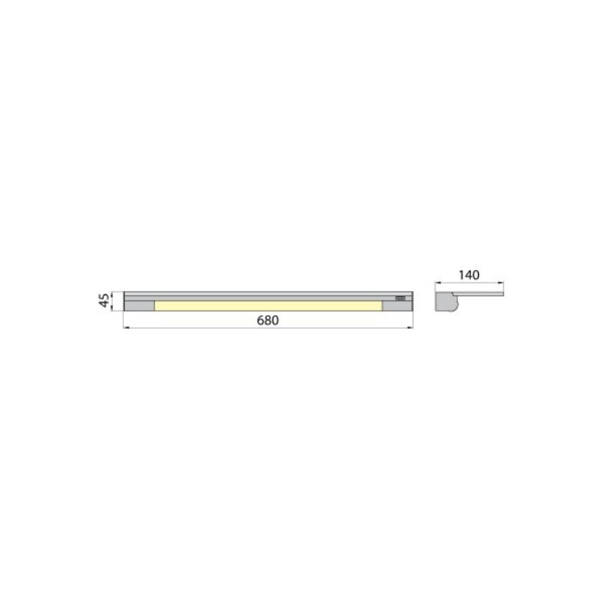 Applique con mensola APERA T5 G5/13W/230V 68 cm