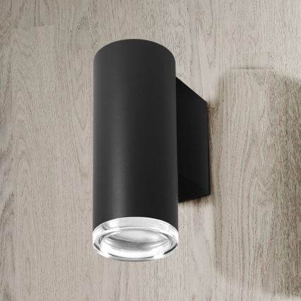 Applique da bagno LED RGBW dimmerabile TURYN 1xGU10/4,8W/230V 3000K IP44 nero + telecomando