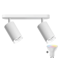 Applique da bagno dimmerabile LED RGBW TURYN 2xGU10/6,5W/230V 2700-6500K Wi-Fi IP44 bianco