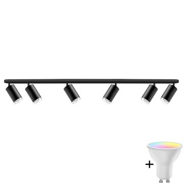 Applique da bagno dimmerabile LED RGBW TURYN 6xGU10/6,5W/230V 2700-6500K Wi-Fi IP44 nera