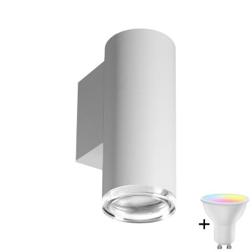 Applique da bagno LED RGBW dimmerabile TURYN 1xGU10/4,8W/230V 3000K IP44 bianco + telecomando