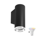 Applique da bagno LED RGBW dimmerabile TURYN 1xGU10/4,8W/230V 3000K IP44 nero + telecomando