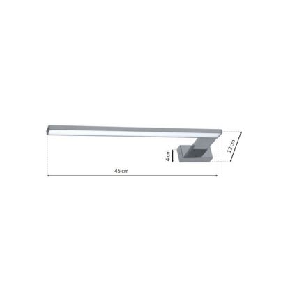 Applique da bagno LED SHINE/11W/230V 45 cm IP44 cromo lucido