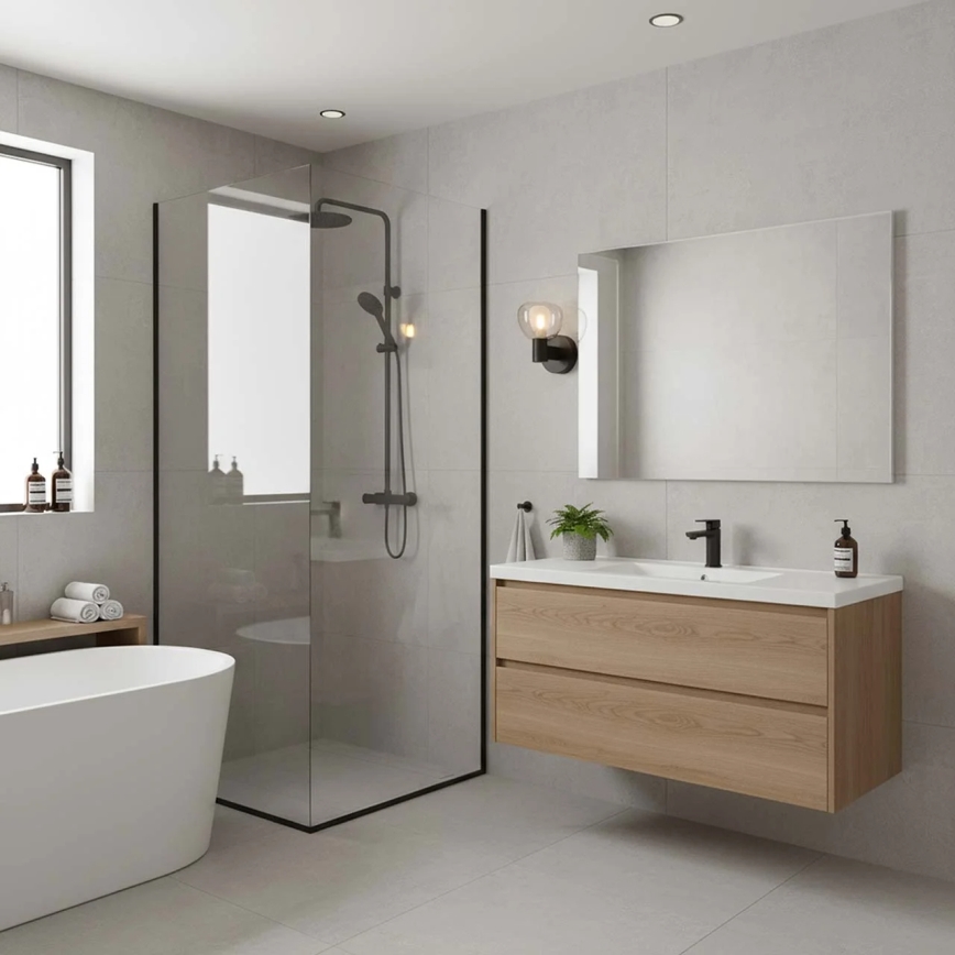 Applique da bagno POLA 1xG9/5W/230V IP44 nera/trasparente