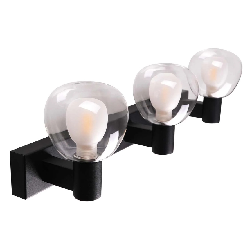 Applique da bagno POLA 3xG9/5W/230V IP44 nero/trasparente