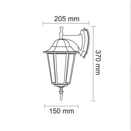 Applique da esterno 1xE27/20W/230V IP43 nero