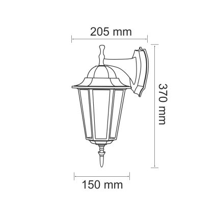 Applique da esterno 1xE27/20W/230V IP43 patina