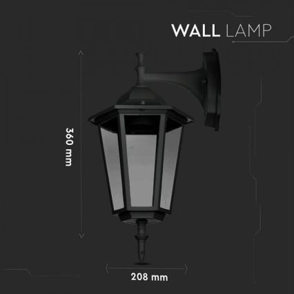 Applique da esterno 1xE27/40W/230V IP44 nero