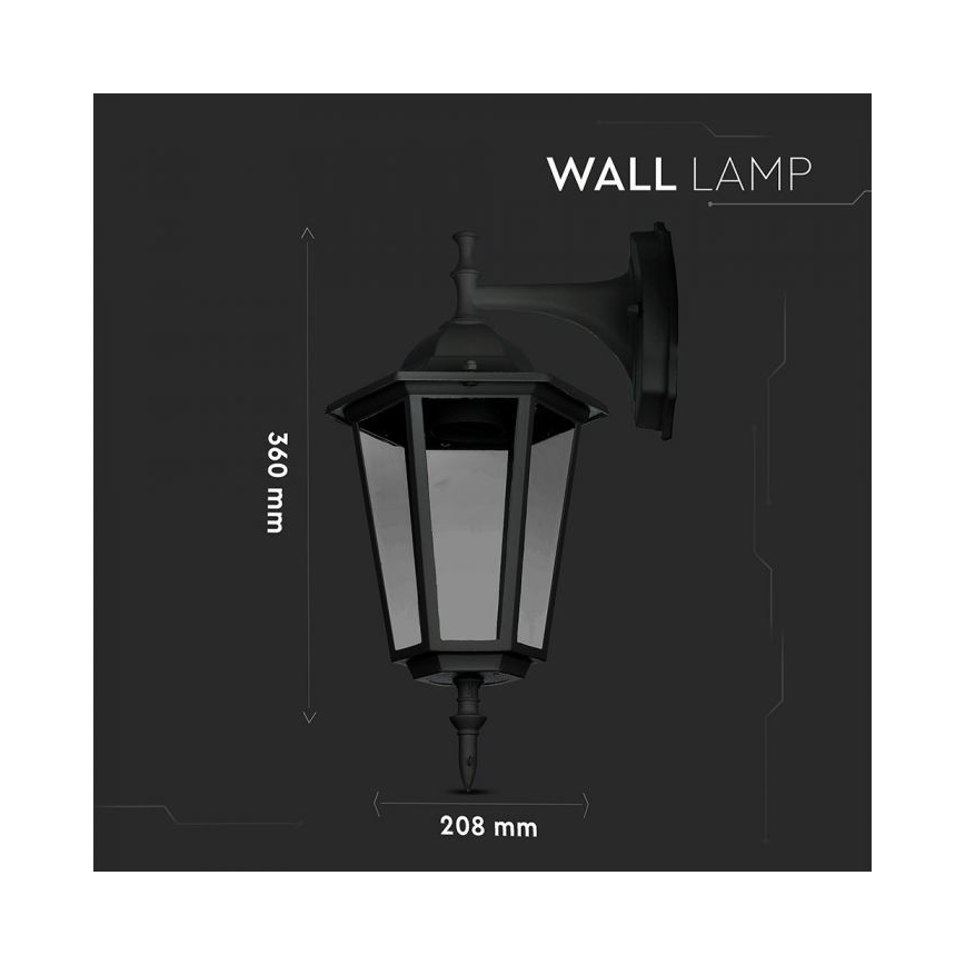Applique da esterno 1xE27/40W/230V IP44 nero