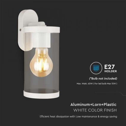Applique da esterno 1xE27/60W/230V IP44 bianco