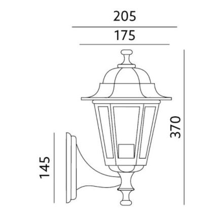 Applique da esterno 1xE27/60W/230V IP44 nera