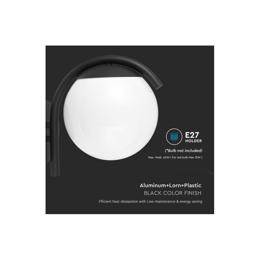 Applique da esterno 1xE27/60W/230V IP44 nero