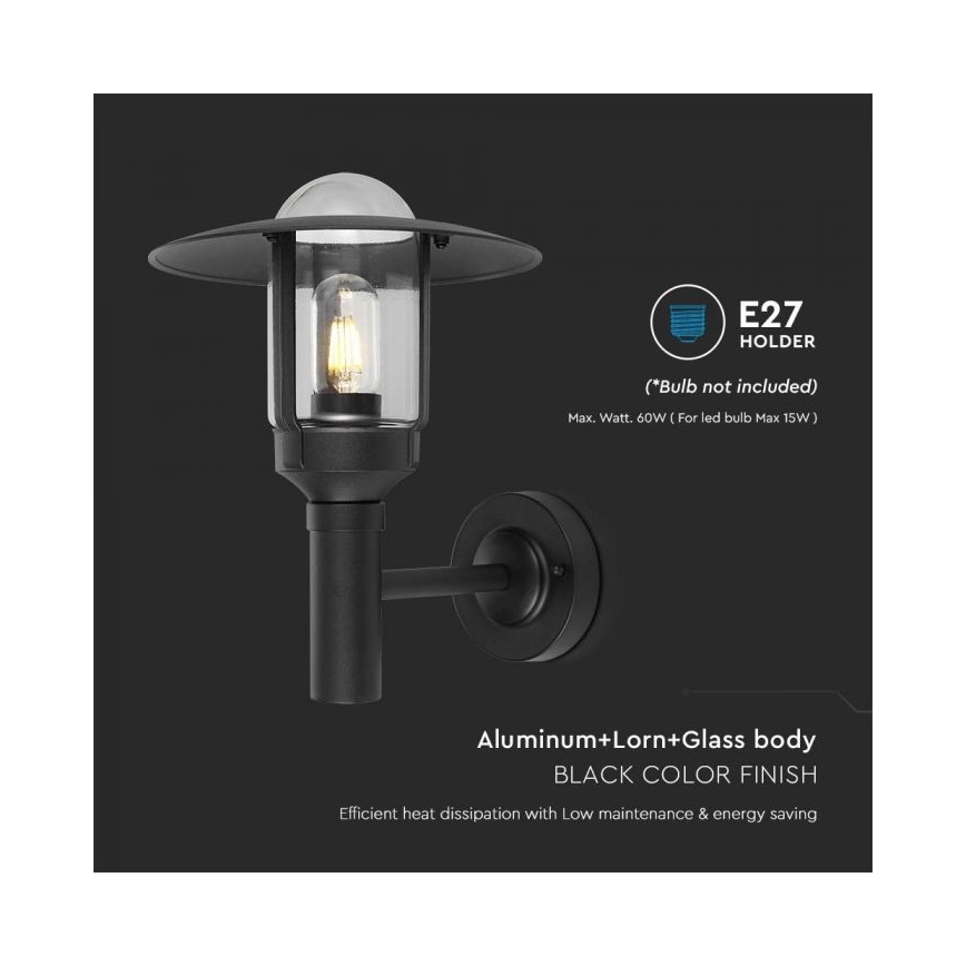 Applique da esterno 1xE27/60W/230V IP44 nero
