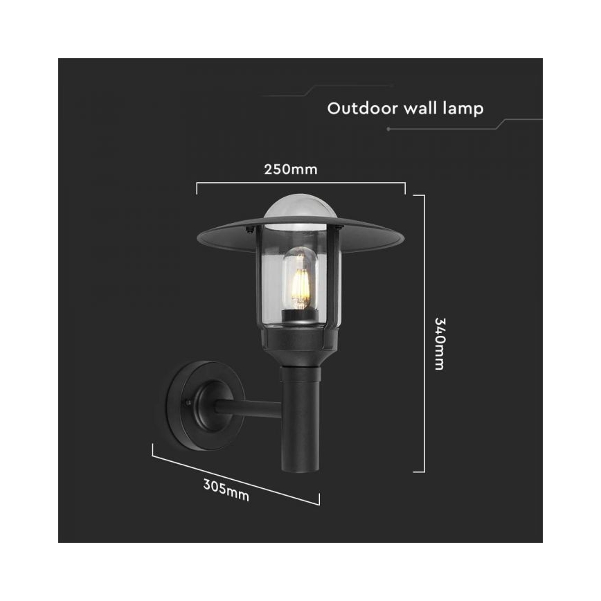 Applique da esterno 1xE27/60W/230V IP44 nero