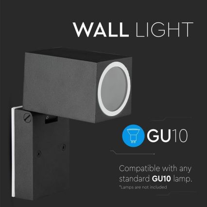 Applique da esterno 1xGU10/35W/230V IP44 nero