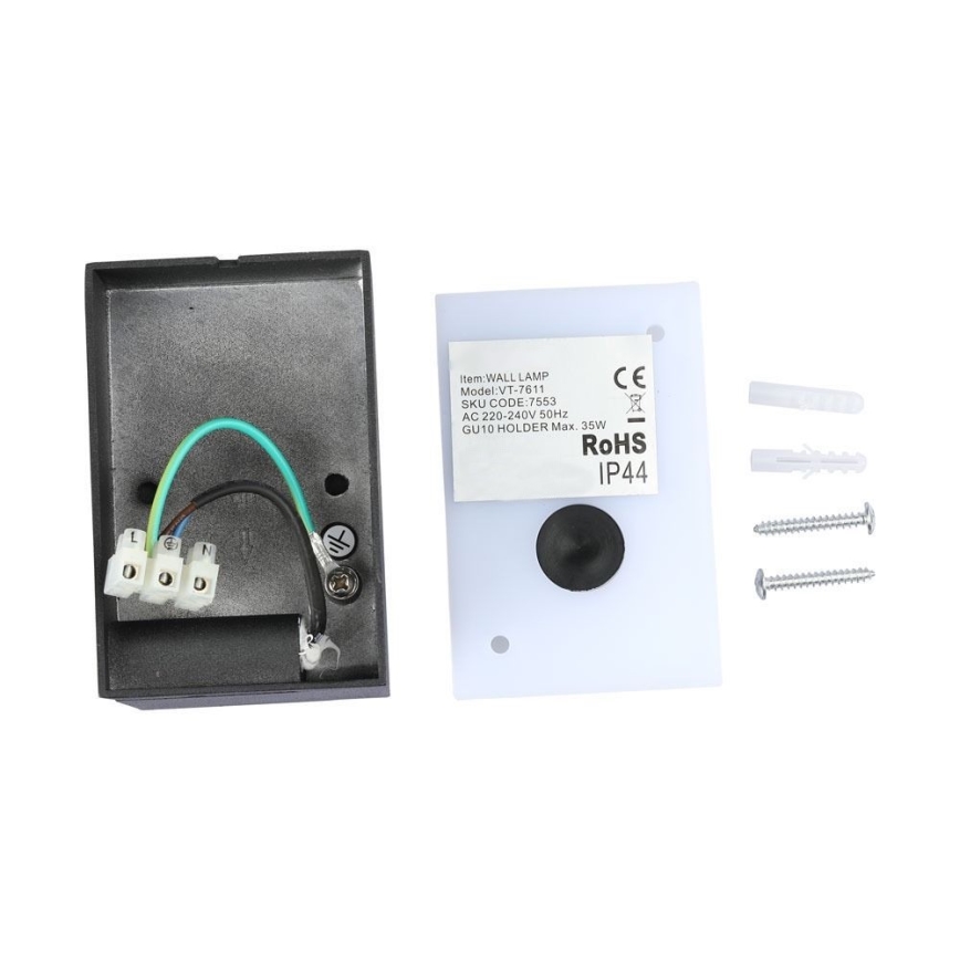 Applique da esterno 1xGU10/35W/230V IP44 nero