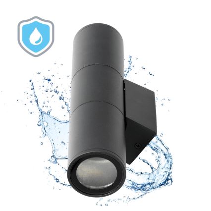 Applique da esterno 2xGU10/35W/230V IP54 arrotondato nero
