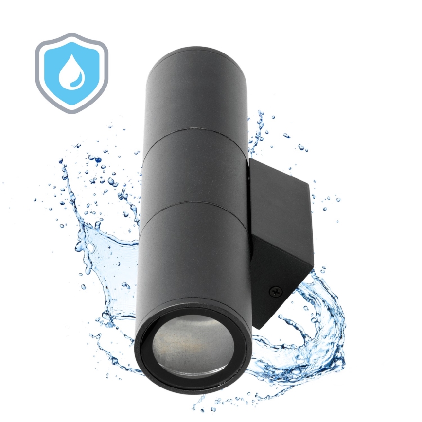 Applique da esterno 2xGU10/35W/230V IP54 arrotondato nero