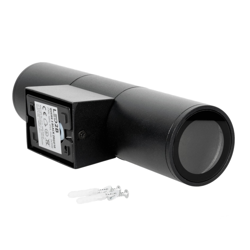 Applique da esterno 2xGU10/35W/230V IP54 arrotondato nero
