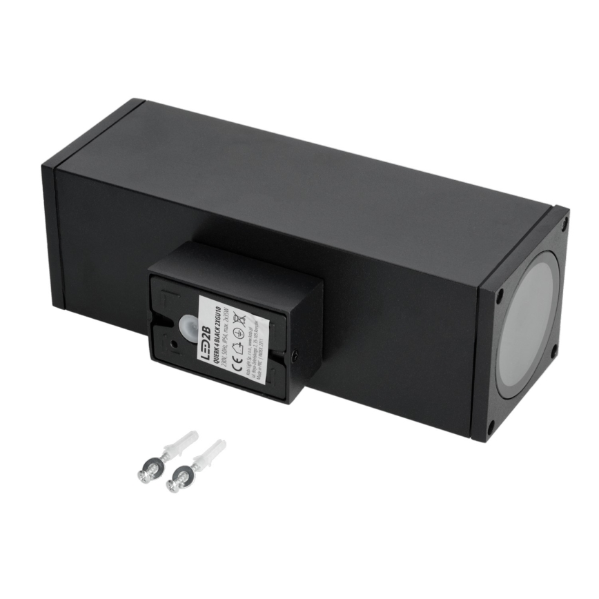 Applique da esterno 2xGU10/35W/230V IP54 quadrato nero