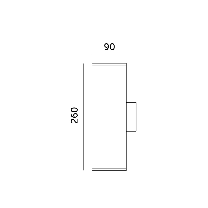 Applique da esterno 2xGU10/35W/230V IP54 quadrato nero