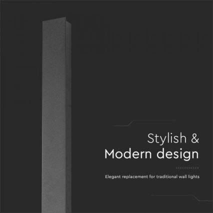 Applique da esterno a LED 10W/230V 3000K IP65 51 cm nera