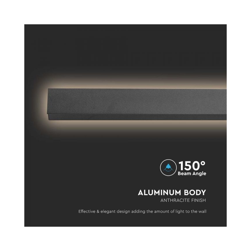 Applique da esterno a LED/16W/230V 4000K IP65 101 cm nero