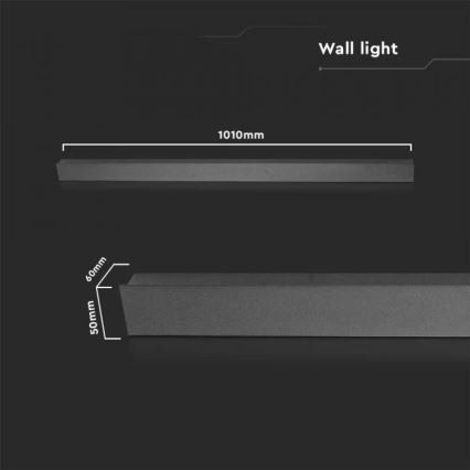 Applique da esterno a LED/16W/230V 4000K IP65 101 cm nero