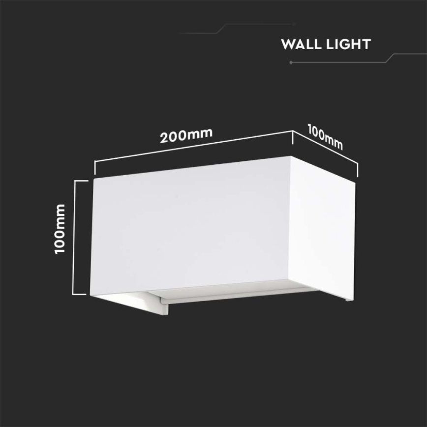 Applique da esterno a LED, 24W, 230V, 4000K, IP65, bianca