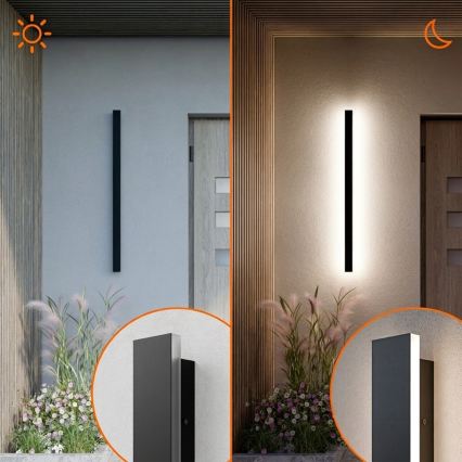 Applique da esterno a LED 30W/230V 100 cm IP65 nero