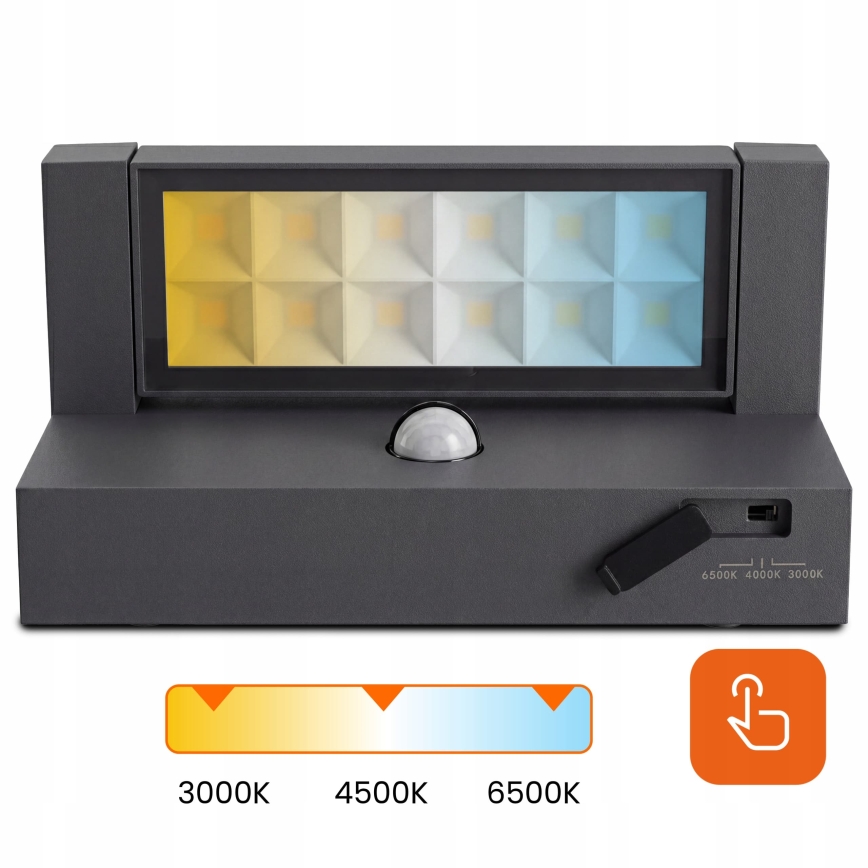 Lampada da parete per esterni a LED con sensore di movimento e sensore crepuscolare LED/25W/230V 3000/4000/6500K IP54 nero