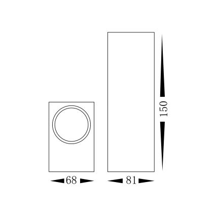 Applique da esterno BOKA 2xGU10/60W/230V IP44 nera