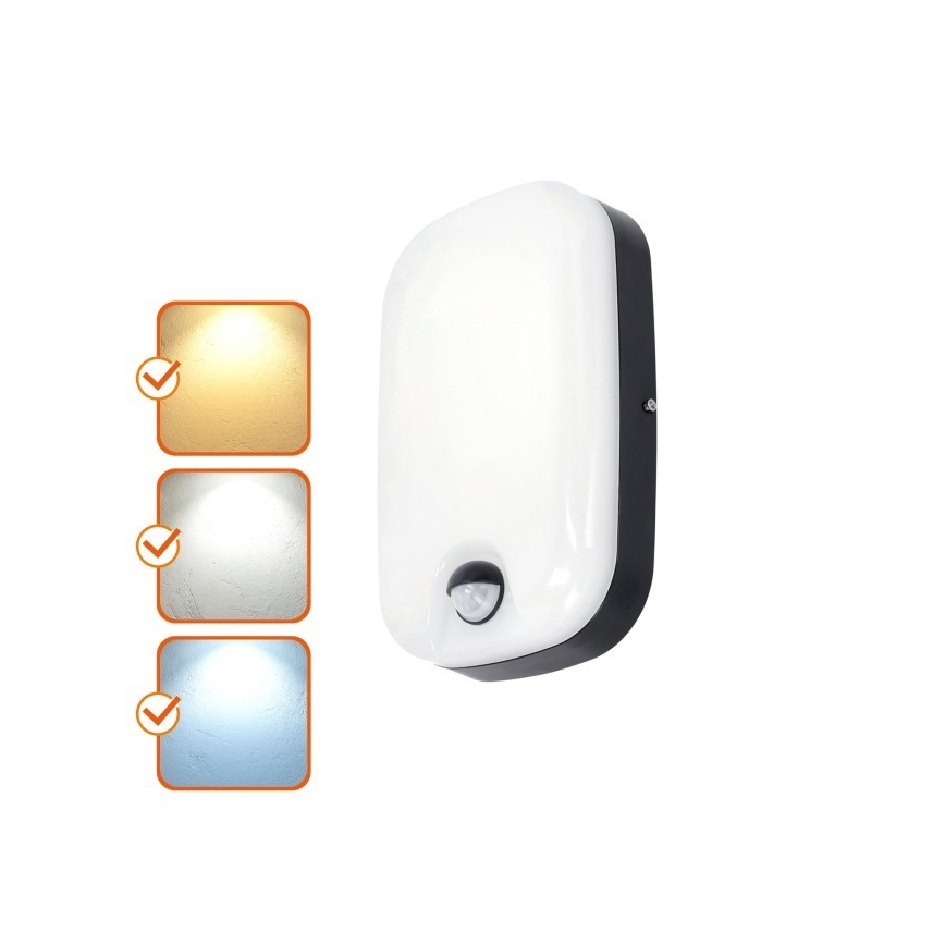 LED Lampada da parete per esterni con sensore di movimento e crepuscolare BAVANO LED/15W/230V 3000/4000/5700K IP54