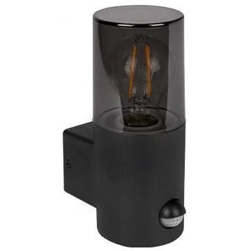 Applique da esterno con sensore di movimento e crepuscolare integrati, 1xE27/40W/230V, IP44 — nero/fumé