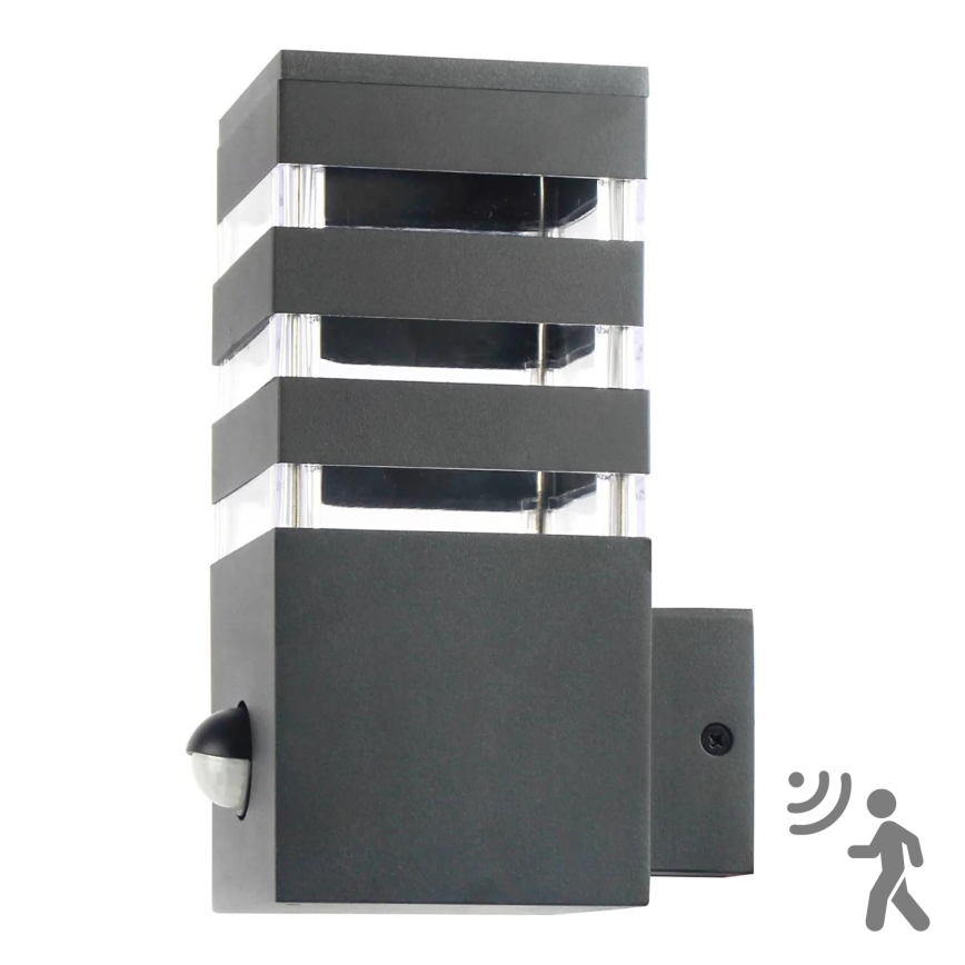 Applique da esterno con sensore TEKSAS 1xE27/12W/230V IP44 antracite