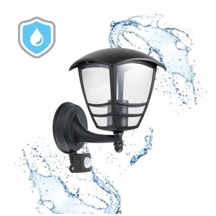 Applique da esterno con sensore TEVIO 1xE27/60W/230V IP54 nero