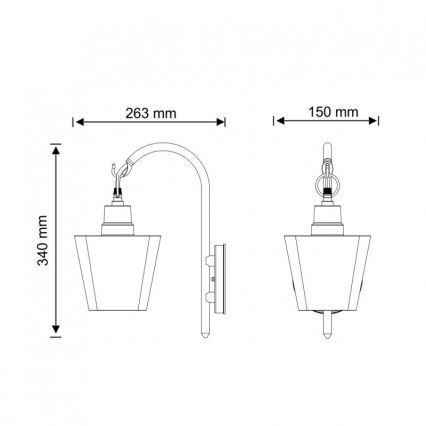 Applique da esterno GIZA 1xE27/10W/230V IP44