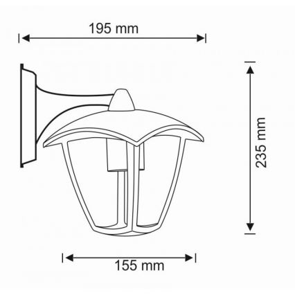 Applique da esterno IGMA 1xE27/12W/230V IP44