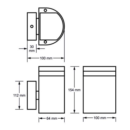 Applique da esterno KORTEK 1xGU10/30W/230V IP54 grigio